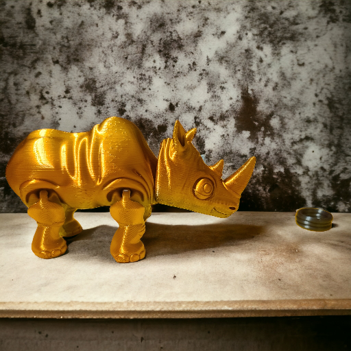 Rhino, 3d print, Rhino toss, fidget, 3d animal, birthday gift, child game,  animal lover, glow in the dark, Articulated rhino, desk toy