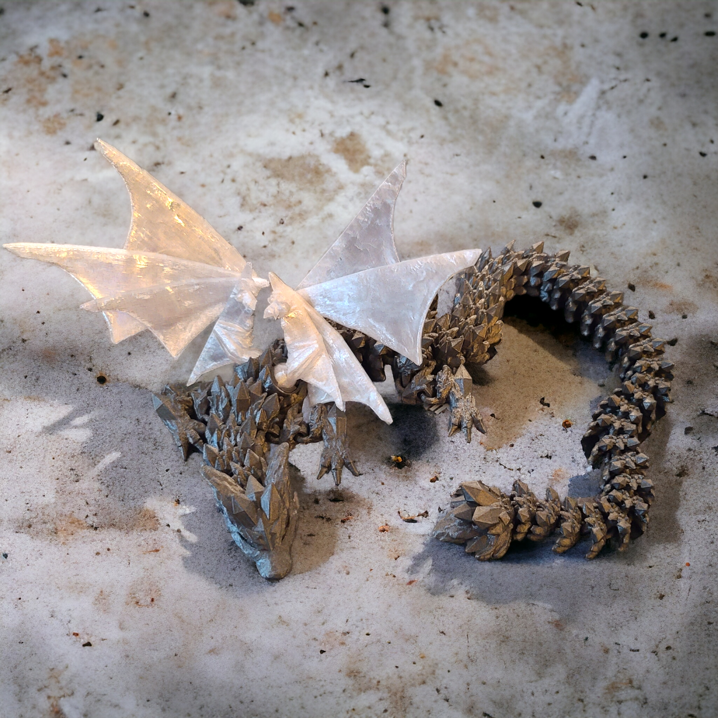 Crystal Wolf dragon, 3d print, gift for him, for a child, Winged Dragon, birthday gift, adult gift, Christmas gift, stocking stuffers