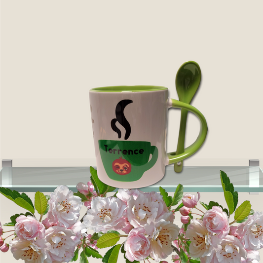 Personalized Coffee Mug with Spoon