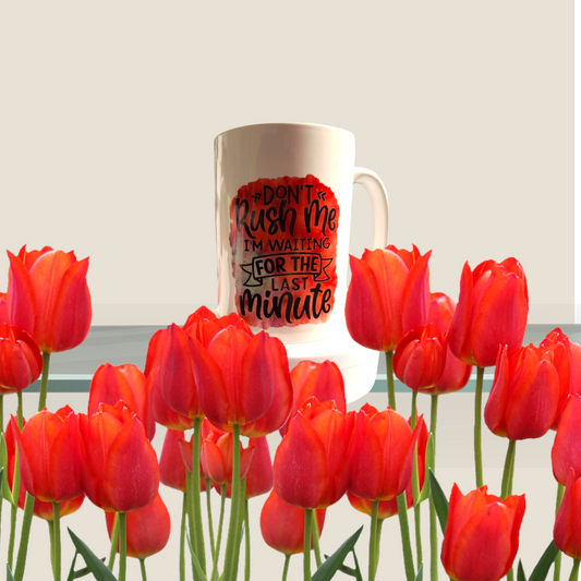 Mug with Sarcasm or funny saying.  Dont rush me coffee cup. Personalized coffee mug. Funny teacup for a gift.
