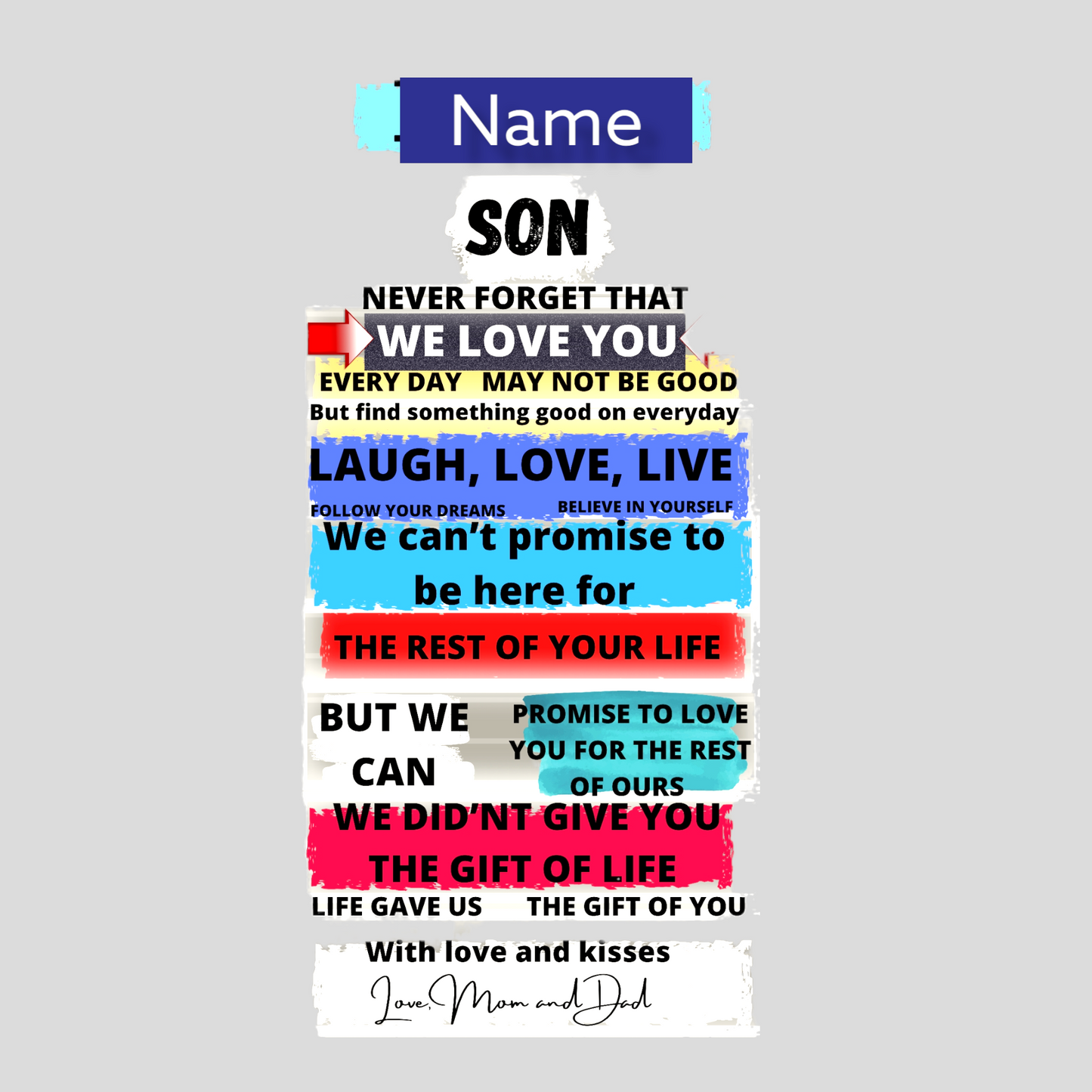 Wall canvas for boy, gift for son, Personalized canvas, Custom Wall Art for boy, Boy Room Decoration, Motivation, Personalized message