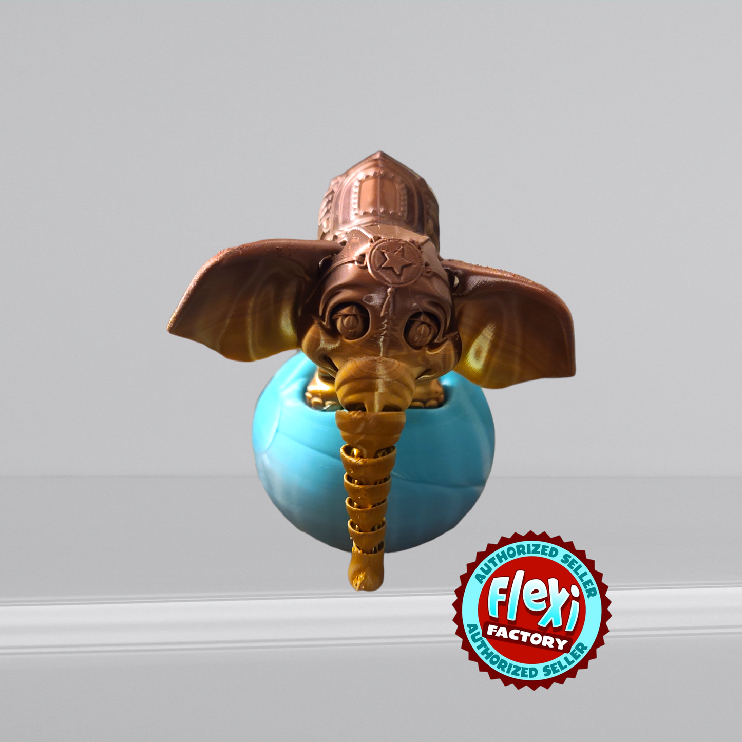 3d print elephant, circus animal, fidget toy, elephant and ball, kid toy, 3d print gift, glow in the dark, 3d animal, fidget, Articulate elephant, ball