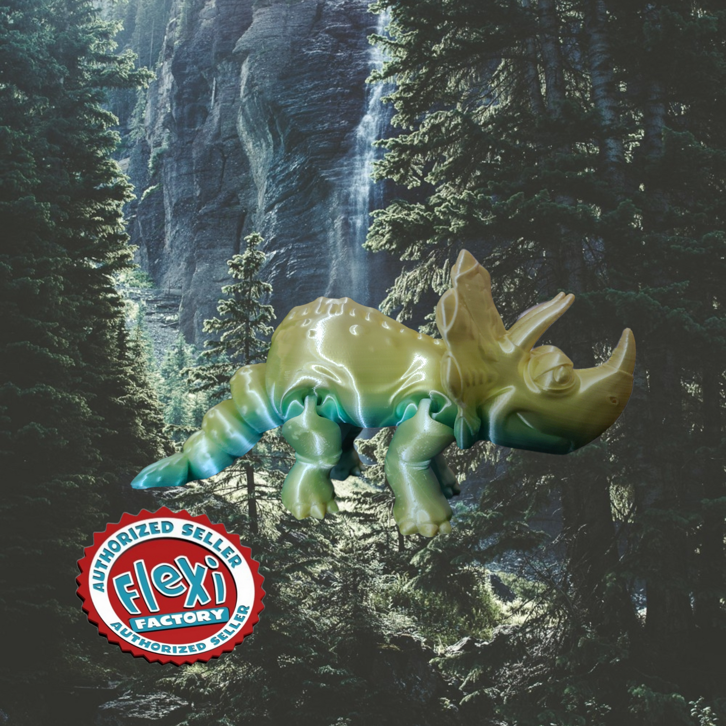 Triceratops dinosaur, 3d print, Fidget, Flexi Triceratops, child gift, 3d printed toy, Glow in the dark, 3d animal, cosplay, Dinosaur