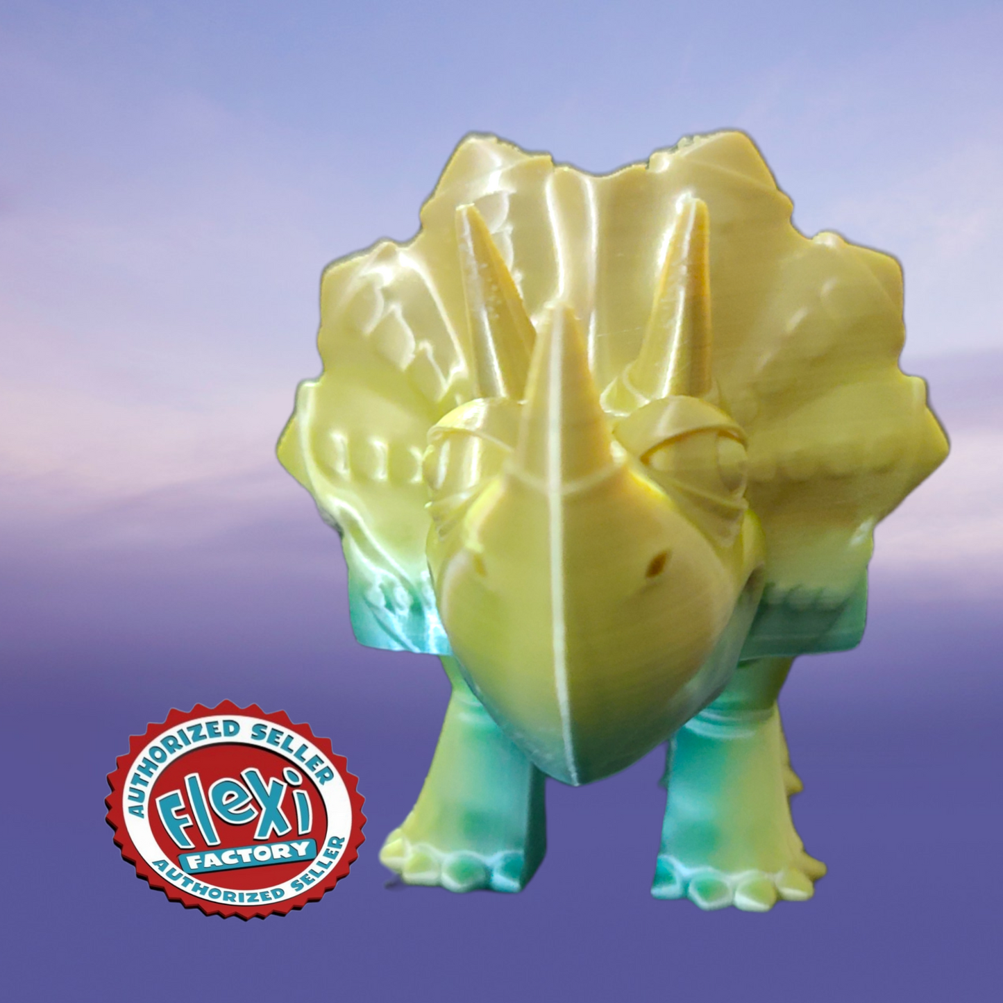Triceratops dinosaur, 3d print, Fidget, Flexi Triceratops, child gift, 3d printed toy, Glow in the dark, 3d animal, cosplay, Dinosaur