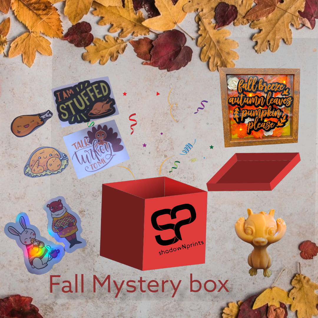 Fall Mystery Box, Grab Box, Autumn Seasonal box, shadowNprints Mystery Box, Fall Surprise Box, Surprise box, 3d Mystery Box, Fall value box