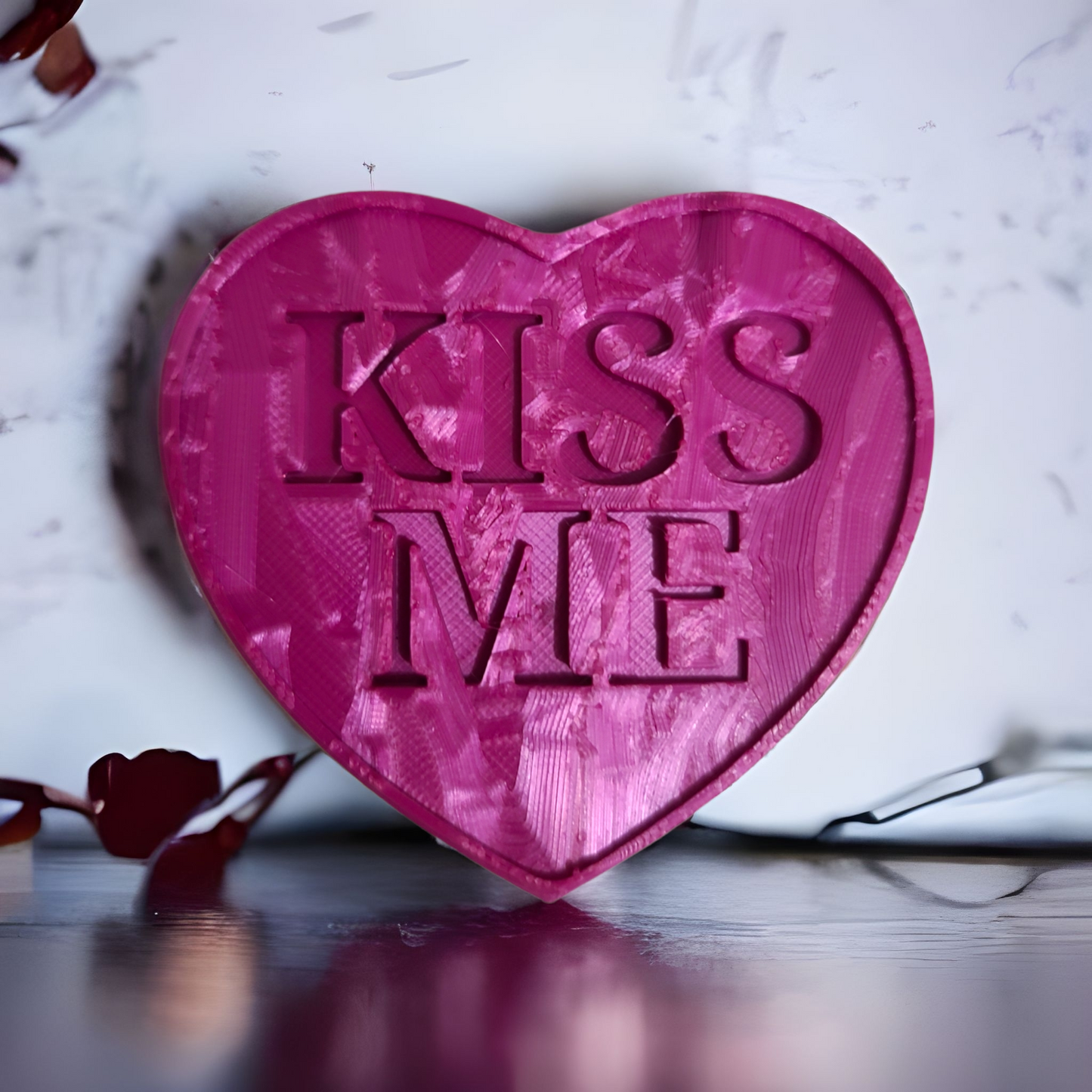 3d print, Conversation heart, Valentines Day, party favor, magnet, Romantic Gift, love you, miss you, be mine, hug me, kiss me, message