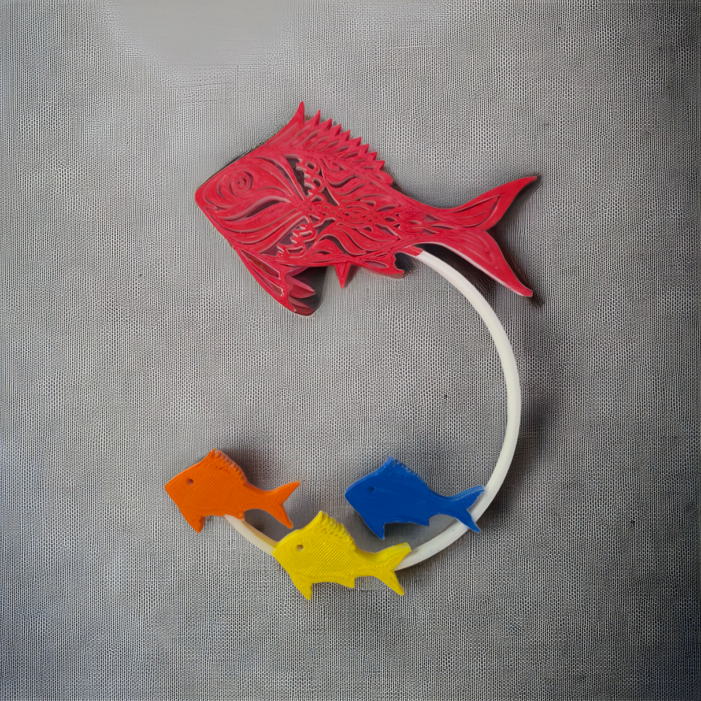 3d print swimming fishes rocker, adult desk fidget, sea animals party decoration, fish desk  toy, 3dprintbunny, sensory item, ocean theme