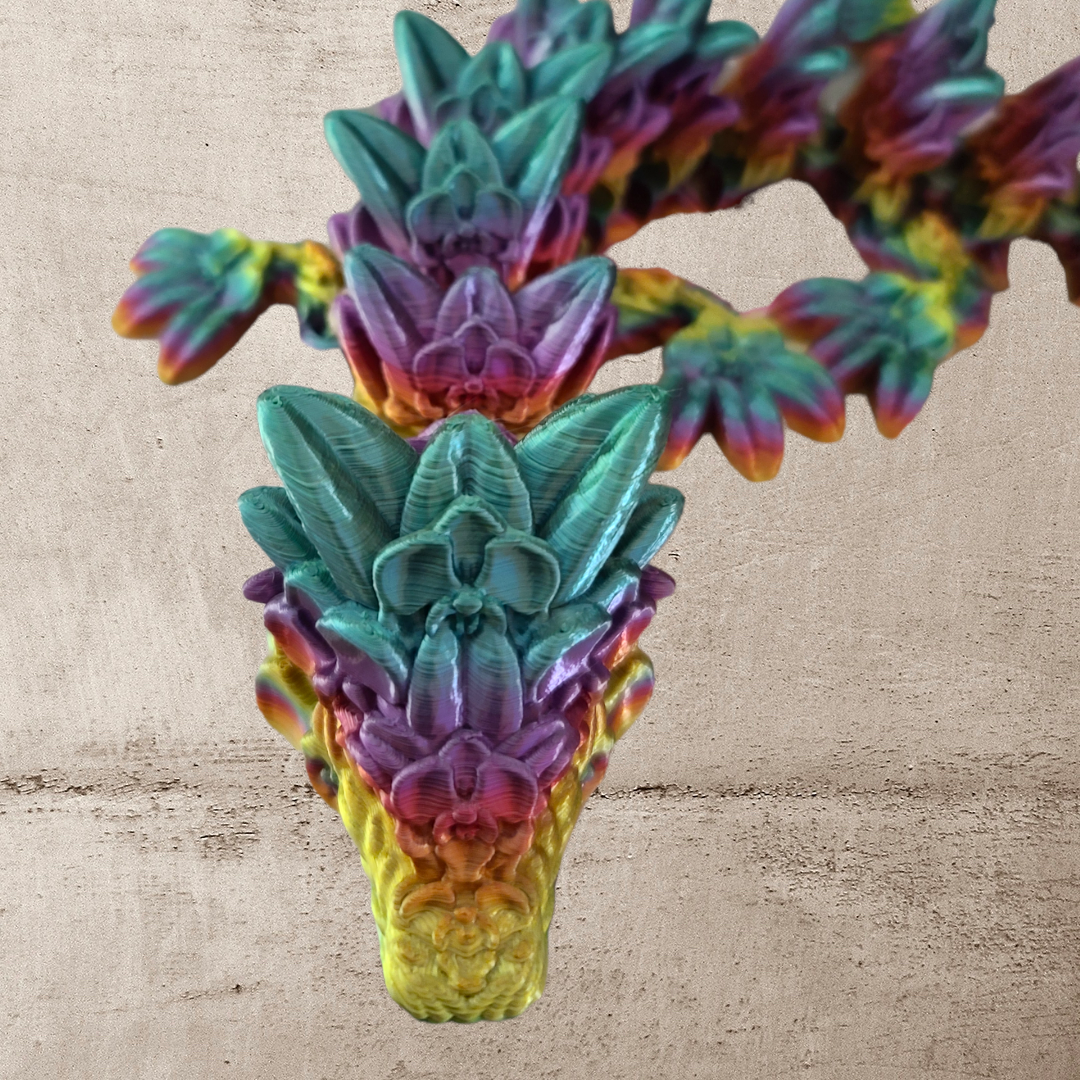 3d printed Orchid dragon for her, Easter basket stuffers for kids , art dragon toy for him, child birthday gift, flower dragon for mom