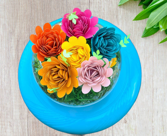 Paper Flowers, Handcrafted Flowers, Rolled Flowers, Wall Decor, 3D  Flower, sold by the dozen, Artificial, tabletop flowers, Table scatter