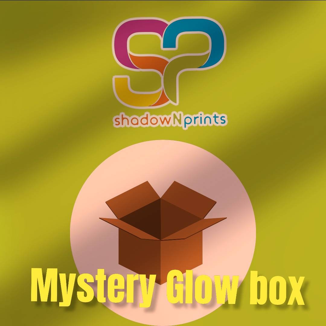 Mystery Glow in the Dark Box, shadowNprints Glow in the dark Box, Glow in dark box, Mystery Box, Surprise Box, Surprise Glow in the dark box