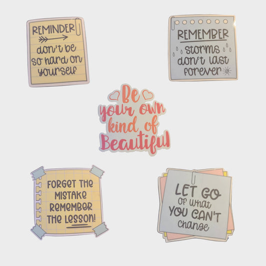 Self-care sticker pack. Empowerment and Motivation sticker set. Affirmation and Positivity stickers. Water Bottle and laptop decal.