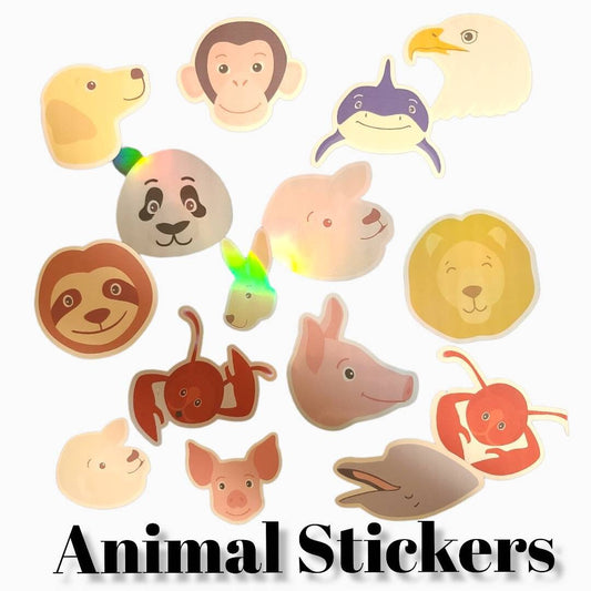 Stickers, Animal sticker, Water bottle decal, large stickers, Laptop Decal, gift, Sticker pack, Sticker set, Animal lovers, stocking stuffer