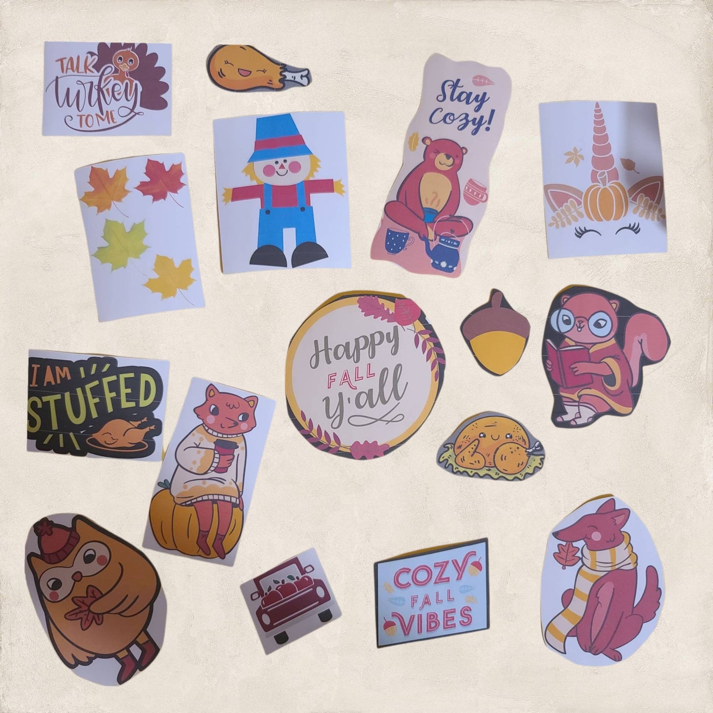Fall, Stickers, Pumpkin sticker, Fall decoration, Water bottle stickers, Laptop decals, large stickers, Thanksgiving, Autumn, Turkey Sticker