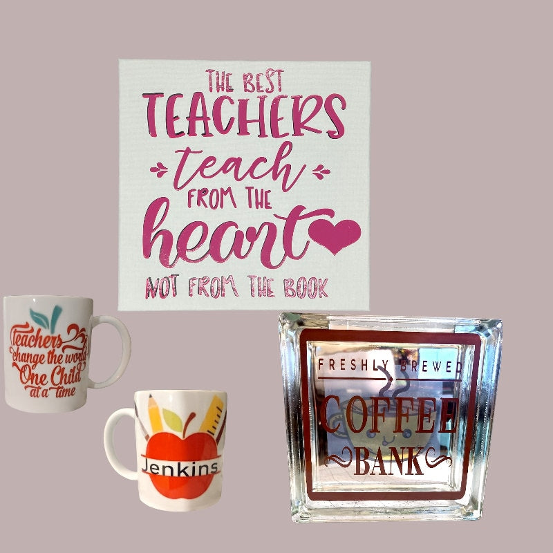 Teacher Bundle with personalized gifts. Teacher Appreciation gifts, Educator, Custom bundle for a teacher, Coffee cup, adult bank