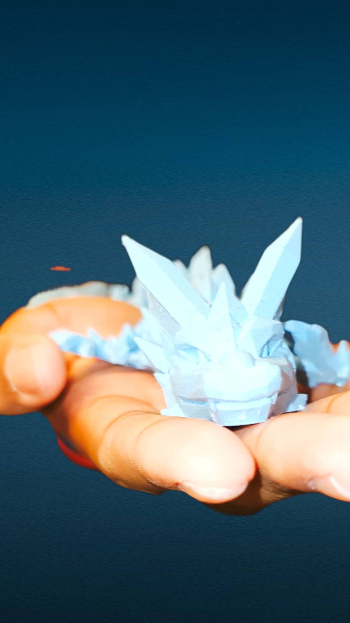  3D Printed Articulated Flexi Crystal Dragon Fidget Toy